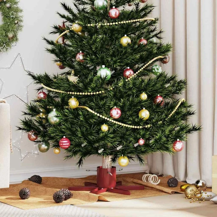 vidaXL Weihnachtsbaumständer Rot 50 x 50 x 15,5 cm Stahl 42019199 – Bild 1