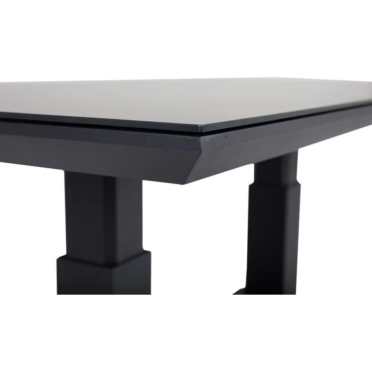 Gartencouchtisch Heis, aus Aluminium und Glas, modern, höhenverstellbar, schwarz – Bild 4