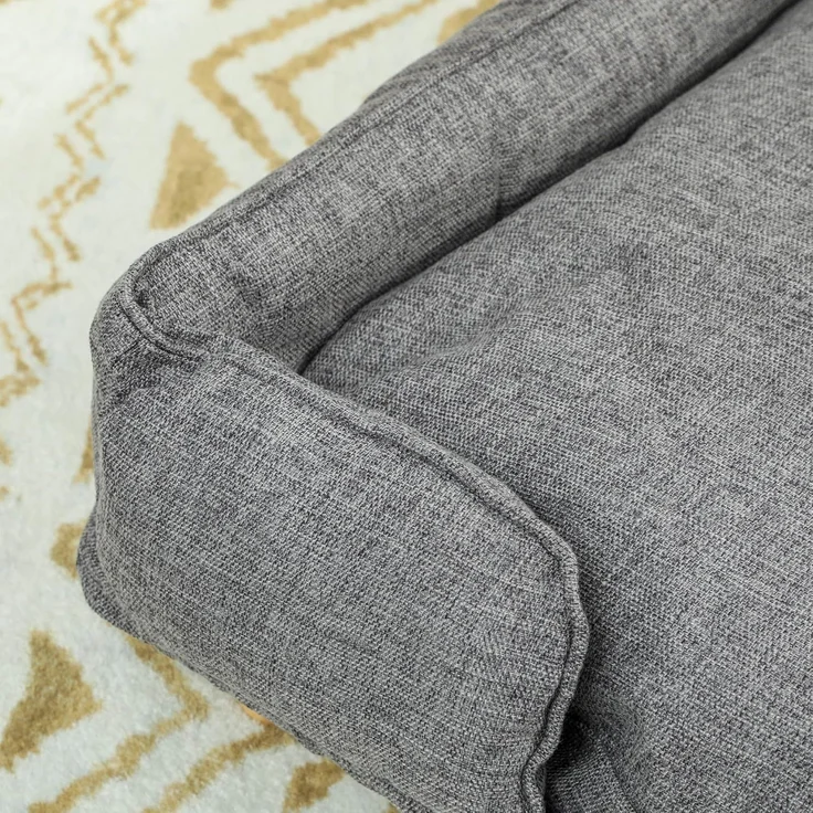 PawHut Tierbett für große Hunde unter 30 kg, Holzbeine, Polyester, mit abnehmbarem Sitzkissen, Dunkelgrau – Bild 9