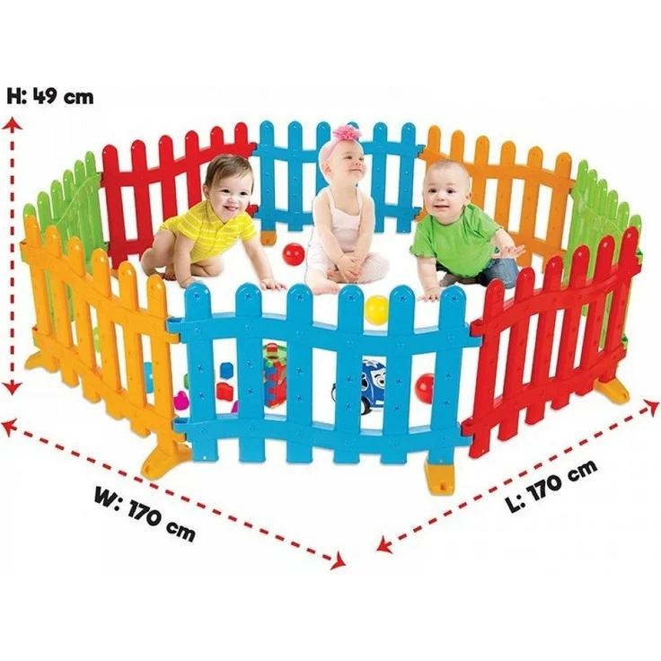 Pilsan Spielzaun, Plastikzaun, Laufgitter 06192, 8 Elemente 71,5 x 47 x 3 cm – Bild 3
