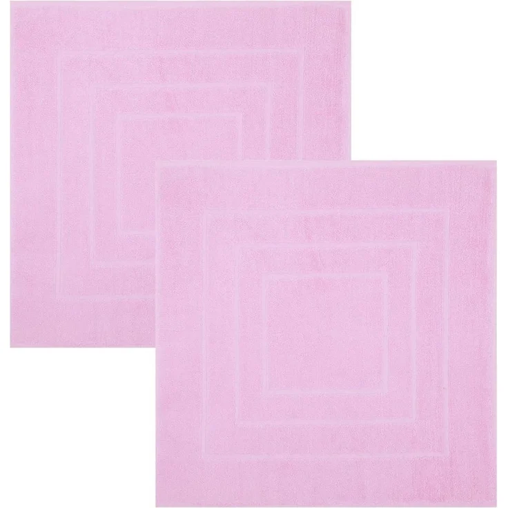 Betz Badematte 2 Stück Badvorleger Palermo Größe 60x60 cm, eingewebte Quadratmuster, strapazierfähig, Baumwolle, quadratisch