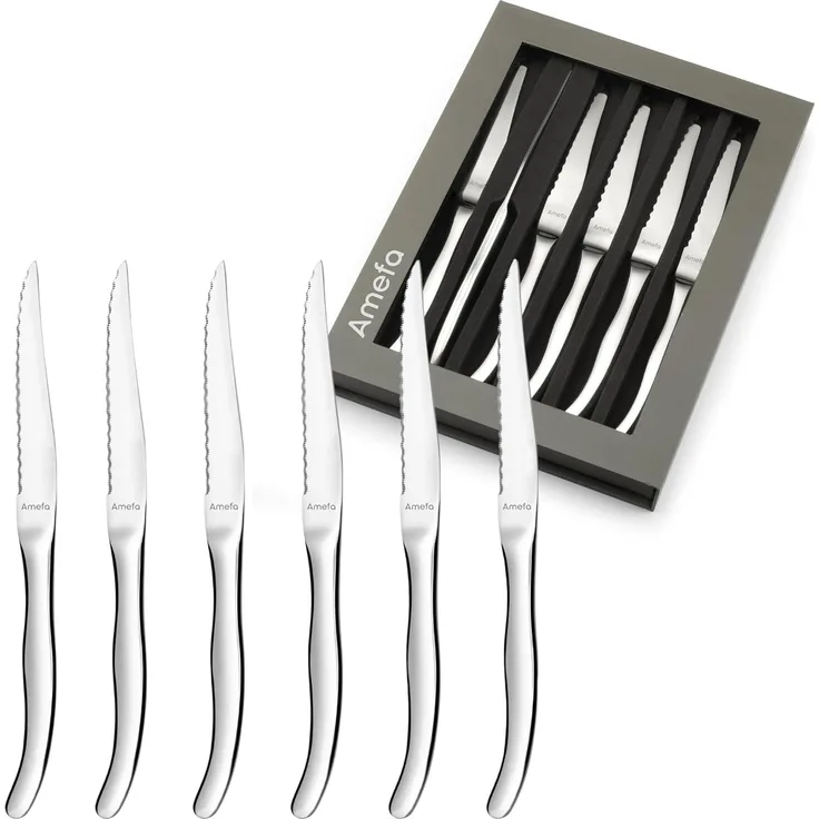 Richardson Sheffield Virgule, 6-teilig Steakmesser Set, silber