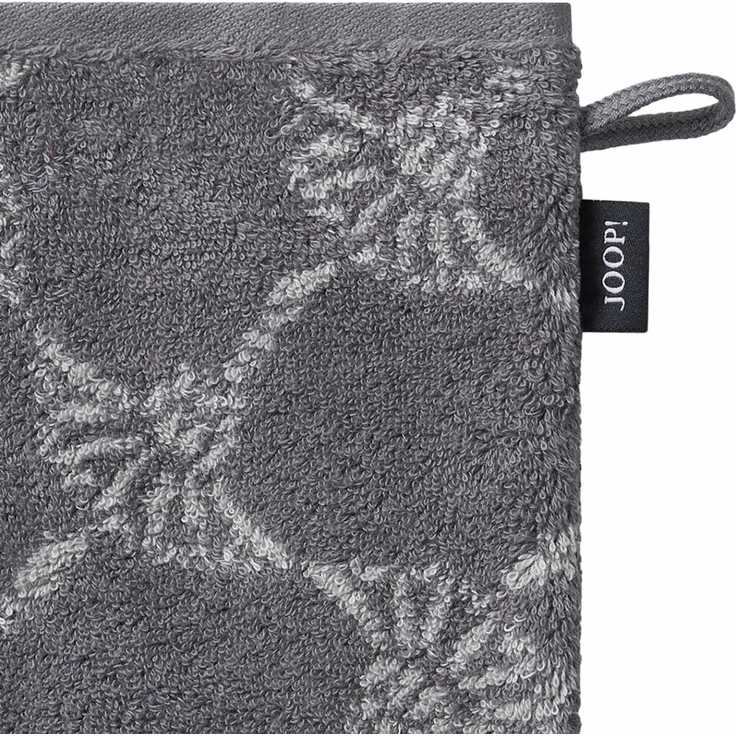 JOOP! Waschlappen, 3er Pack - Waschhandschuh, Doubleface, Walkfrottier Anthrazit Cornflower 16x22cm – Bild 3