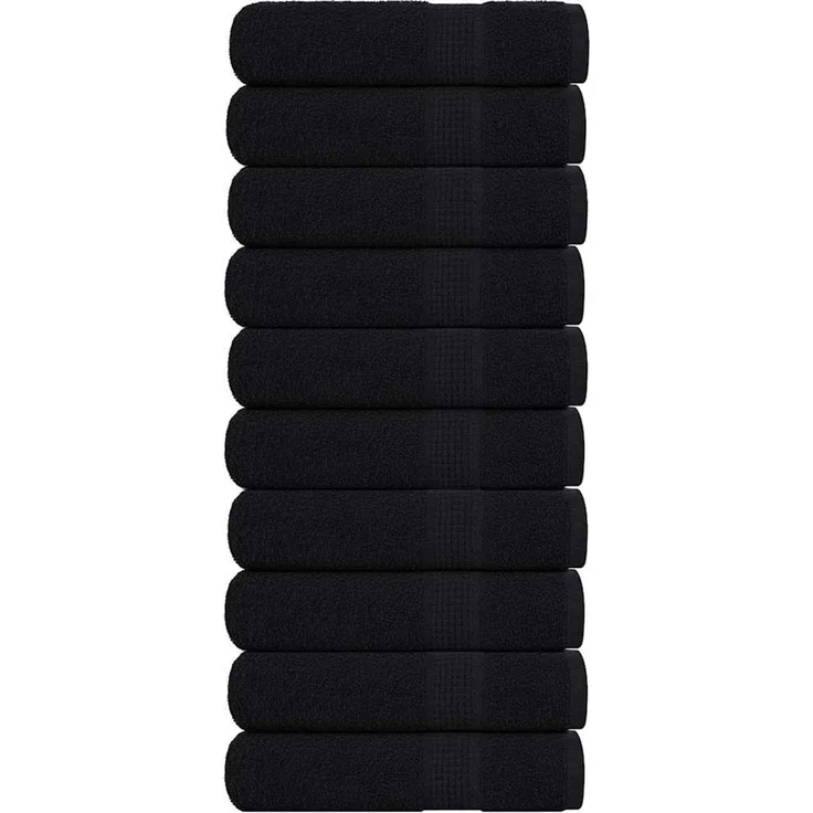 vidaXL Handtücher FROGN 10 Stk. Schwarz 50x100 cm 360 g/m² 136952 – Bild 1