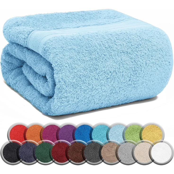 NatureMark SAUNATÜCHER Premium Qualität 80x200 cm SAUNATUCH Sauna-Handtuch 100% Baumwolle Farbe: Hell Blau