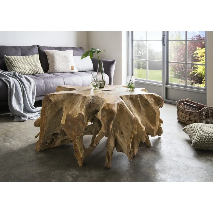 More2Home Couchtisch THORSTEN, Teakholz Wurzel, ca. 80 cm