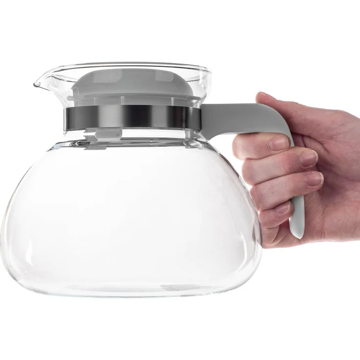 KADAX Hitzebeständige Teekanne mit Deckel, Glas, weiß, 1,7L – Bild 3