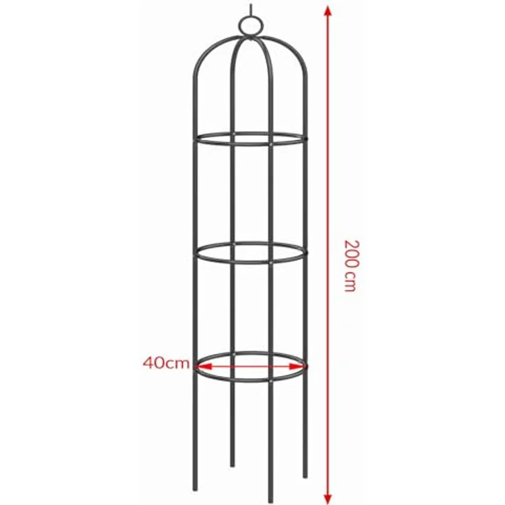 Gardebruk Rosensäule 2er Set Rosenbogen Rankgitter Obelisk Rankhilfe 200x40 cm pulverbeschichtetes Metall witterungsbeständig – Bild 9