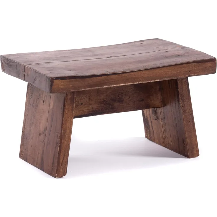 DESIGN DELIGHTS Hocker NOSTALGISCHER FUßHOCKER "SCHEMEL", Altholz massiv, Holzhocker, Farb
