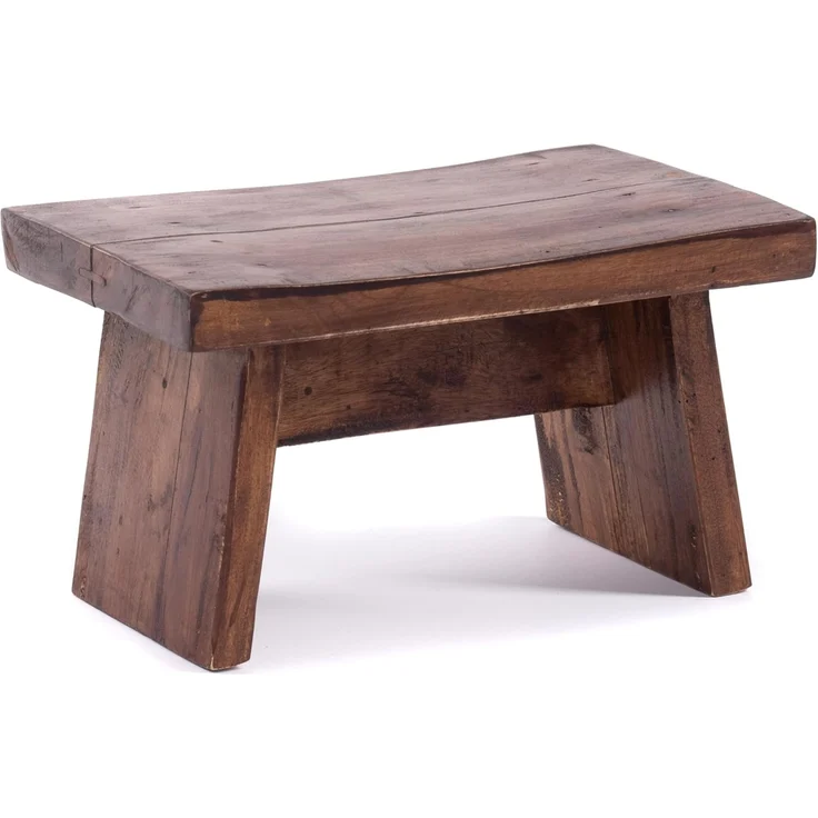 DESIGN DELIGHTS Hocker NOSTALGISCHER FUßHOCKER "SCHEMEL", Altholz massiv, Holzhocker, Farb – Bild 1