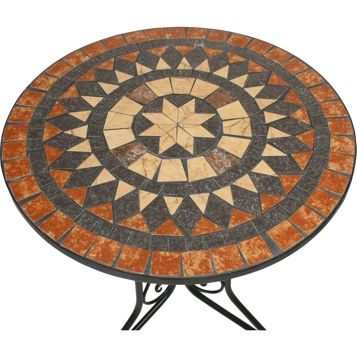 Garden Pleasure Balkon Set, 3tlg., Mosaik Metall, Schwarz / Braun – Bild 3