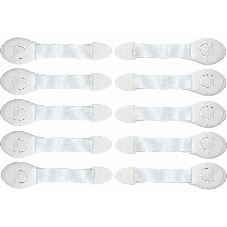 ISO TRADE Baby Schubladensicherung Set 10 Stück Kindersicherung Schrank Starkes Klebeband 5192
