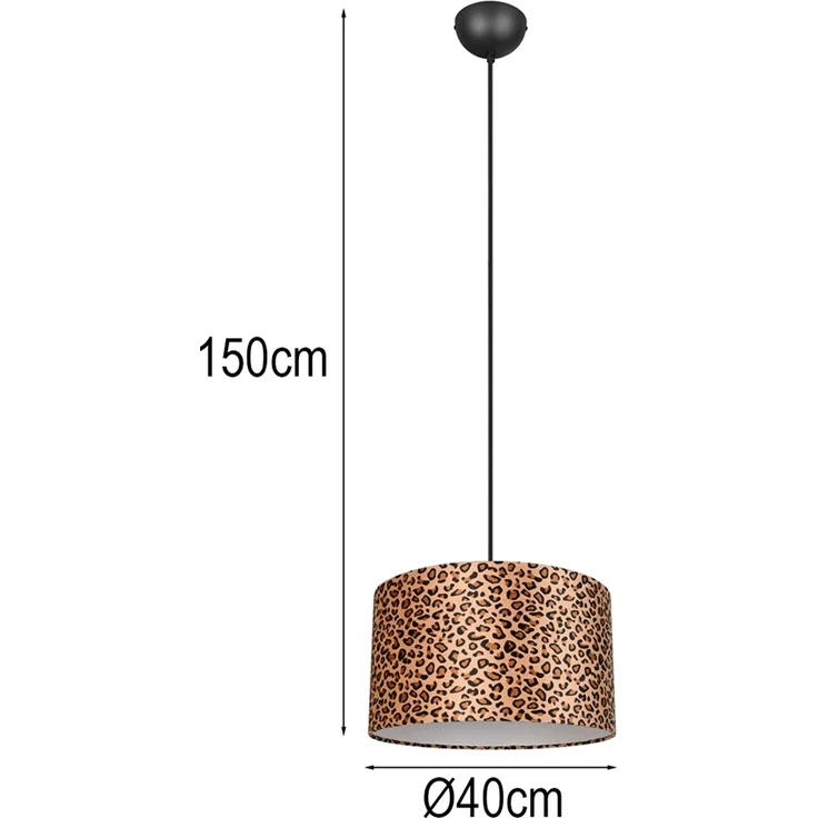 Pendelleuchte PARDINA mit Stoffschirm Leopardenmuster, Ø 40cm – Bild 4