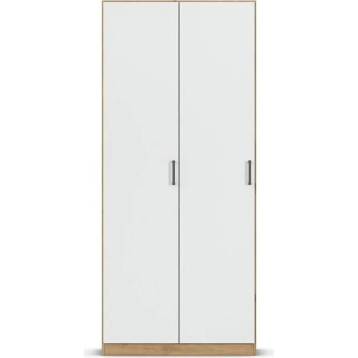 rauch Allrounder, Garderobenschrank, Mehrzweckschrank, 2-türig, mit 4 Einlegeböden, Farbe Weiß/Eiche Artisan, BxHxT 91x210x41cm – Bild 2