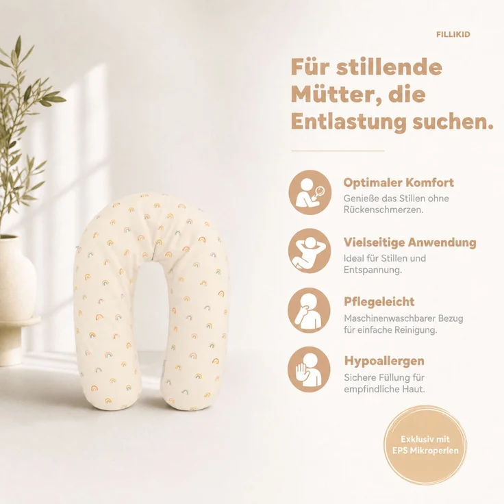 Fillikid Stillkissen Stillkissen EPS Mikroperlen 190 cm Exklusiv – Bild 2
