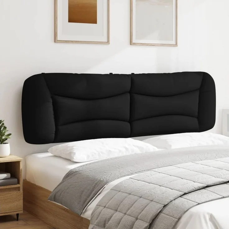 vidaXL Bett Kopfteil-Kissen "Hvar" Schwarz 180 cm Stoff (1-tlg) – Bild 2