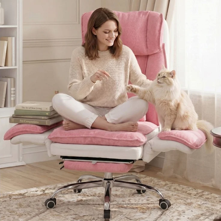 UEV Bürostuhl ergonomisch mit klappbarer Fußstütze Mesh bis 226kg, neigbar bis 150° (Packung), Hochklappbare Armlehnen/Integrierte Fußstütze/leichtgängiges Rad – Bild 2