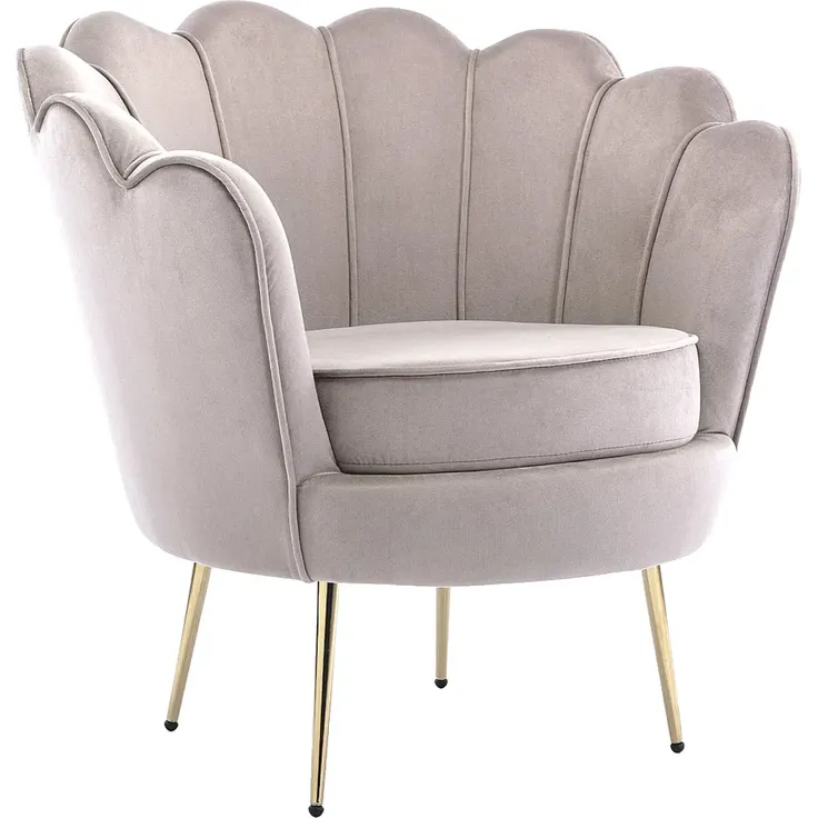 Vente-unique - DANDELION - Sessel mit gerader Rückenlehne - Metall - Taupe - 78 x 75 x 76.5 cm