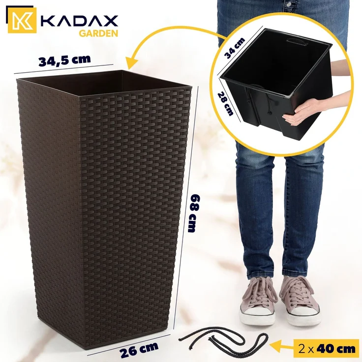 KADAX Flowerpot Blumentopf mit Einsatz, Höhe 68 cm – Bild 2
