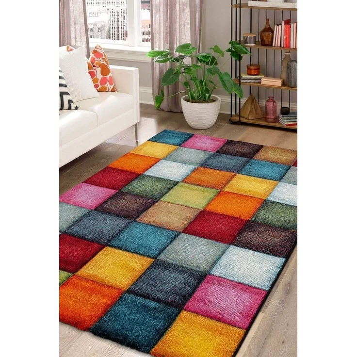 merinos Teppich Belis 22605, rechteckig, Höhe: 18 mm, Wohnzimmer, moderner farbenfroher Kurzflorteppich – Bild 3