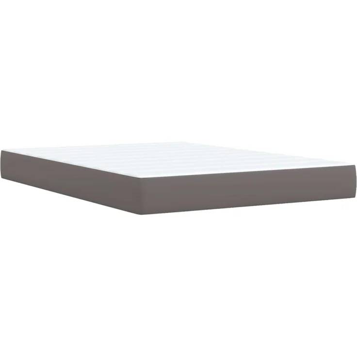 vidaXL Boxspringbett mit Matratze Grau 140x200 cm Kunstleder 3288426 – Bild 9