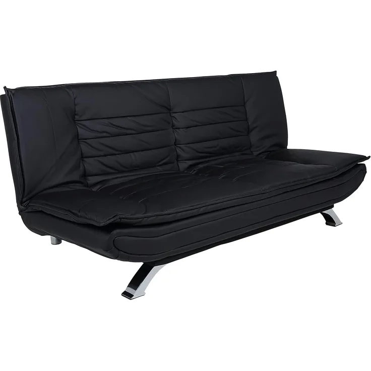 PKline Schlafsofa Kunstleder schwarz