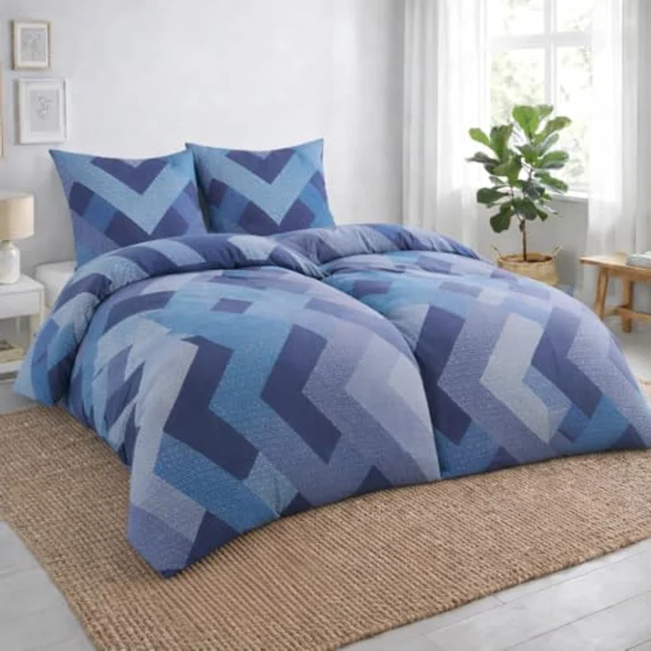 Malika Bettwäsche 2x 135x200 + 2x 80x80 cm atmungsaktiver Bettbezug, moderne Designs, Mikrofaser, 4 teilig, Für Allergiker geeignet, pflegeleicht, angenehm weicher Stoff – Bild 2