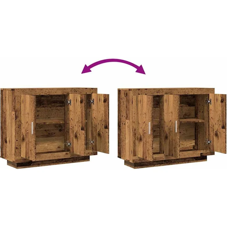 vidaXL Sideboard Altholz-Optik 92x35x75 cm Holzwerkstoff 856864 – Bild 7