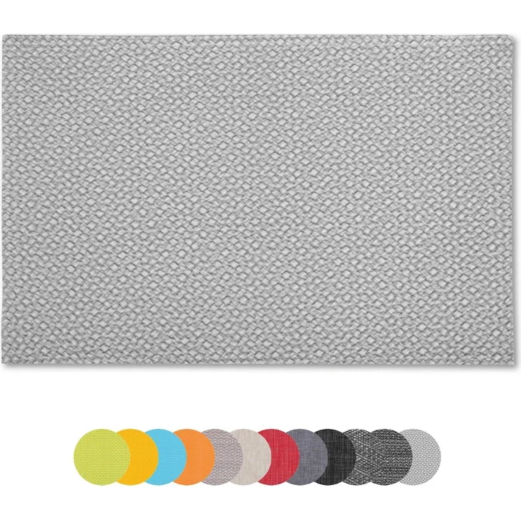 2er Set Tischset Platzset Tischmatte Platzdeckchen ca. 30x45 cm Auswahl: geflochten - hellgrau