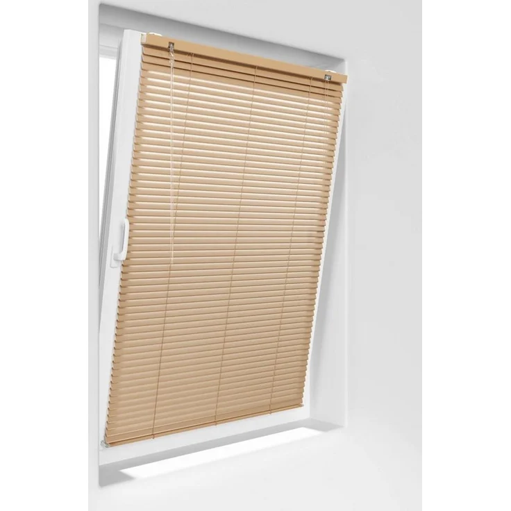 Victoria M. Jalousie LightLess Prime Aluminium-Jalousie 50x130 cm Peanutbutter-Braun matt, mit Bohren, ohne Bohren, geklemmt oder verschaubt, L Profil 25 mm Lamellen, feuchtigkeitsbeständig, verdunkelnd – Bild 4