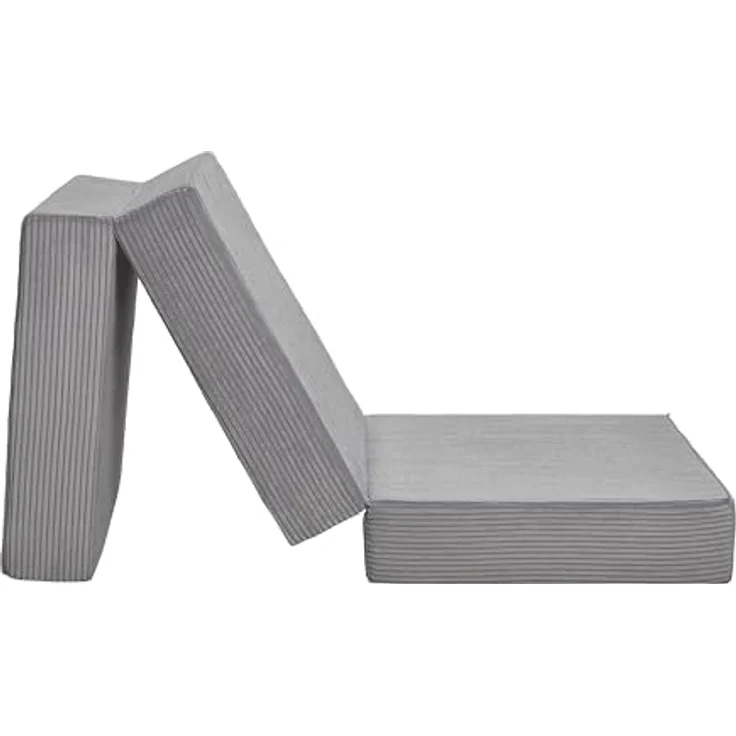 Badenia Trendline Faltbare Kord Gästematratze XXL, Komforthöhe von 15cm, 196 x 65 x 15,5 cm Liegefläche, Öko-Tex Zertifiziert, steingrau, produziert nach deutschem Qualitätsstandard – Bild 2