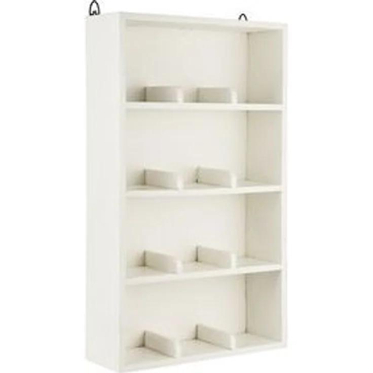 Ib Laursen - Wandregal Regal 4 Ablagen mit 12 Fächer Weiß Holz Unika 21024-11 – Bild 6