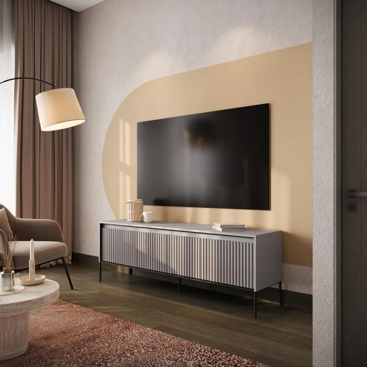 Compleo TV-Schrank FLORE mit 4 Klappen/Türen, Fronten gefräst, Breite: 167 cm – Bild 1