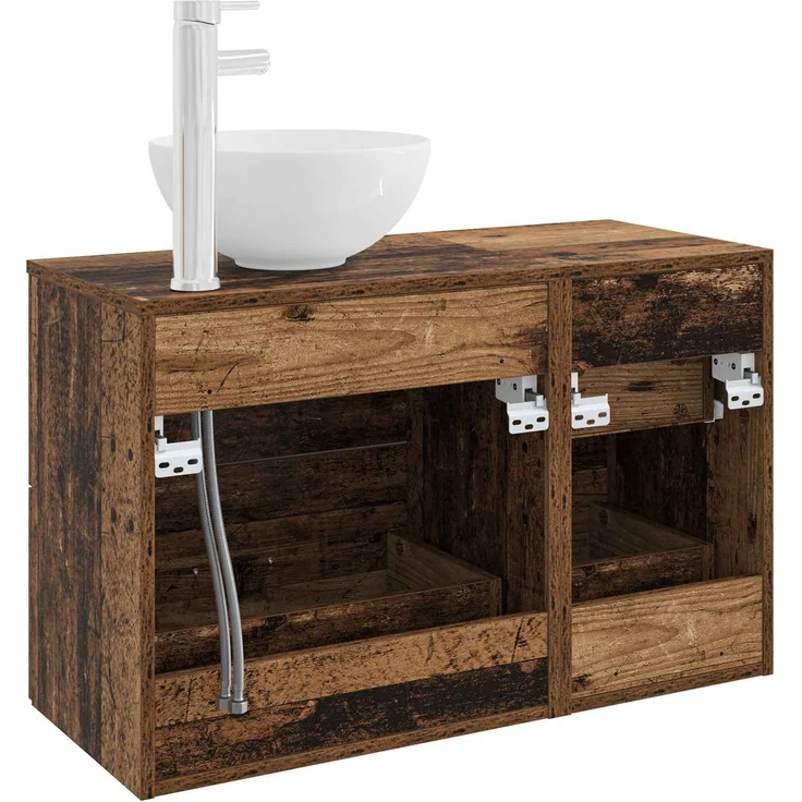 vidaXL Badezimmerschrank-Set 2 stk. Altholz 79,5 x 41 x 80 cm 3403958 – Bild 5