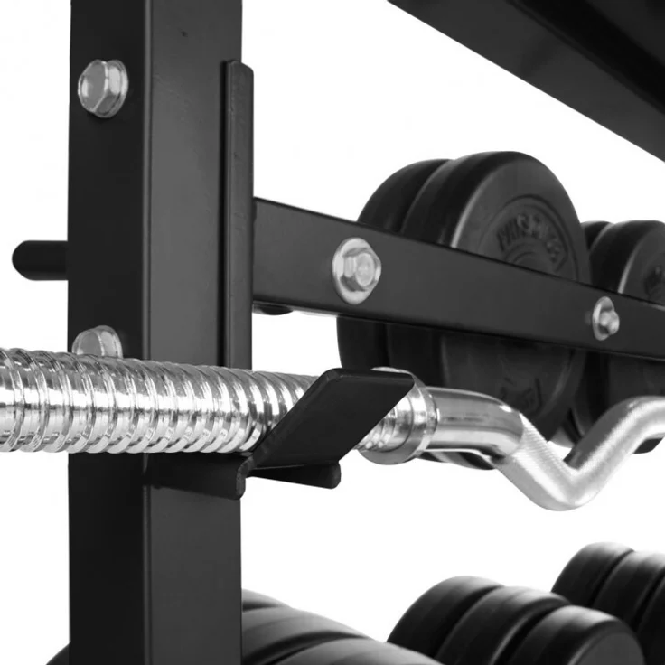 Physionics® Hantelablage - Ø 25 mm, max. 300kg, 3 Ebenen, Schwarz - Hantelständer, Kurzhantelständer, Langhantelständer, Hantelscheibenständer für Hantelscheiben, Langhantelstangen und Kurzhanteln – Bild 7