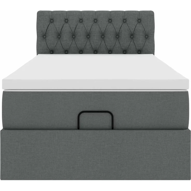 vidaXL Ottoman-Bett mit Matratze Dunkelgrau 90x200 cm Stoff 3311512 – Bild 5