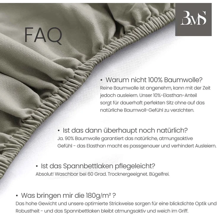 Jersey Spannbettlaken dunkelgrau 120x200 cm Höhe bis 25cm – Bild 4