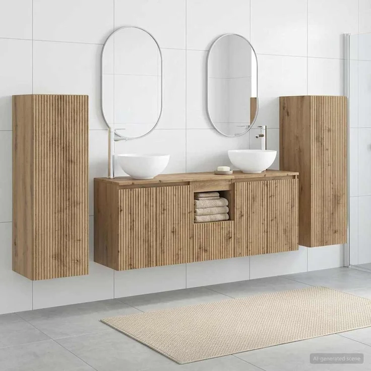 vidaXL Badezimmermöbel-Set 5 Stk. Artisan-Eiche 33 x 34,5 x 100 cm 3405992 – Bild 1