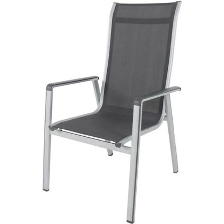 2er Set Kedline Stapelstuhl silberfarben