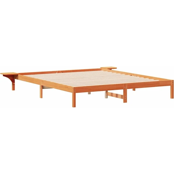 vidaXL Bettgestell mit Nachttischen Wachsbraun 200 x 210 cm 873237 – Bild 1