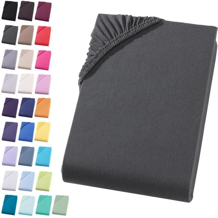 Visaggio Spannbettlaken Jersey aus 100% Baumwolle Boxspringbett / Wasserbett Spannbetttuch, Jersey, Gummizug: rundum, Spannbettlaken, für Matratzenhöhen bis 32 cm, Steghöhe 40 cm – Bild 4