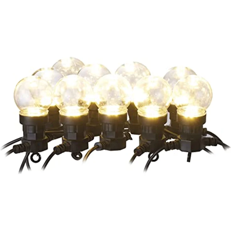 EMOS DCPW02 LED-Lichterkette warmweiß, 5m lange Partylichterkette mit 10 transparenten Kugel-LEDs, IP44, spritzwassergeschützt, für Innen und Außen, perfekte Deko für Feste und Feiertage – Bild 2