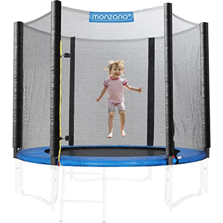 Monzana® Sicherheitsnetz Trampolin Ø 244 cm, reißfestes, UV-beständiges Netz mit verstärkter Struktur und sicherem Eingang – Bild 1