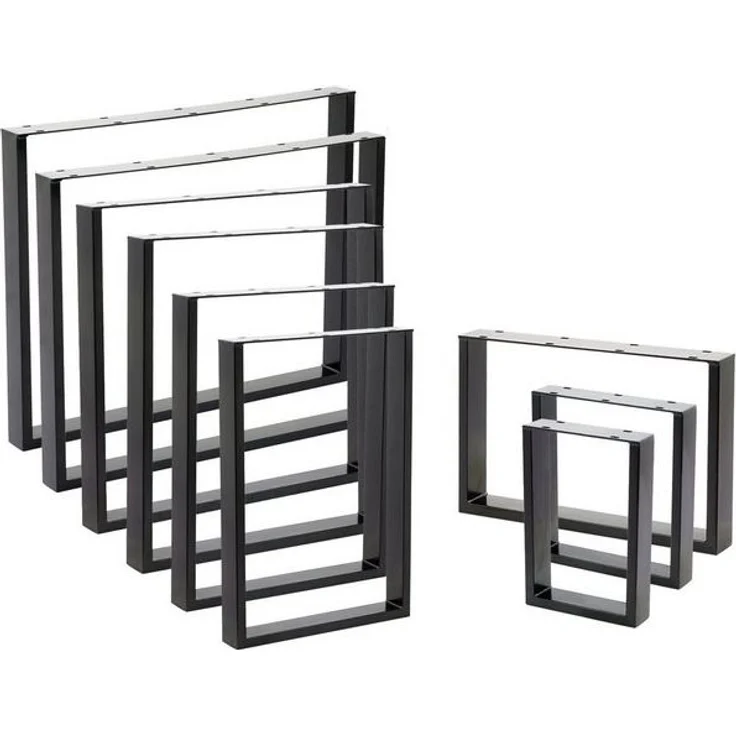VENDOMNIA Möbelkufe Tischgestell - 2er Set, aus Stahl, Größenwahl, (Schwarz, Grau oder Industrial, Tischbeine, Tischkufen, Metall Kufengestell, Tischuntergestell) – Bild 4