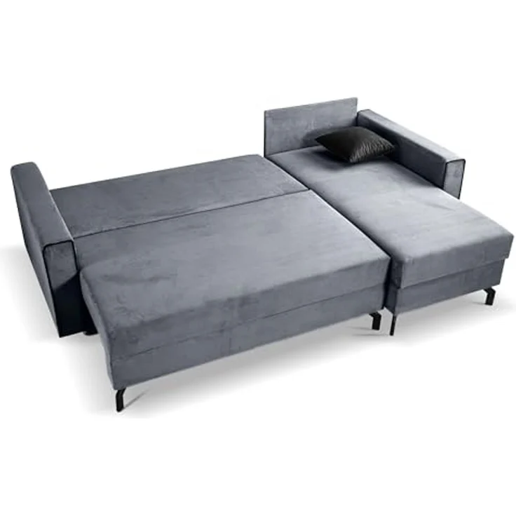 Ecksofa (B/H/T: 230x89x148 cm) in Blau-grau – Bild 6