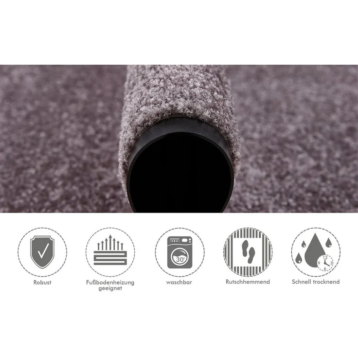 Andiamo Fußmatte Super Wash & Clean, Made in Belgium, rechteckig, Höhe: 7 mm, Schmutzfangmatte, Uni Farben, rutschhemmend, waschbar – Bild 2