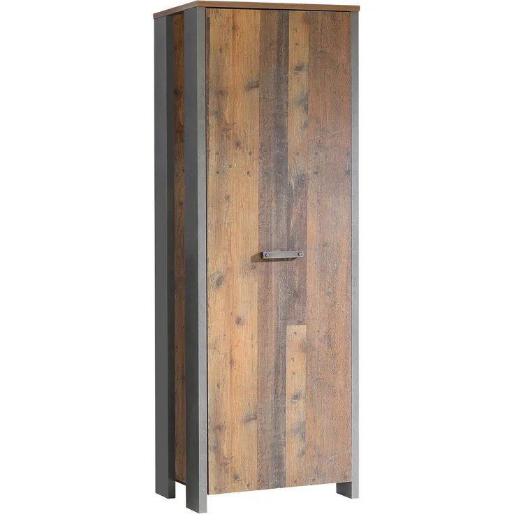 FORTE Clif Kleiderschrank, Holzwerkstoff, Grau/Braun, 67 x 201,5 x 41,6 cm