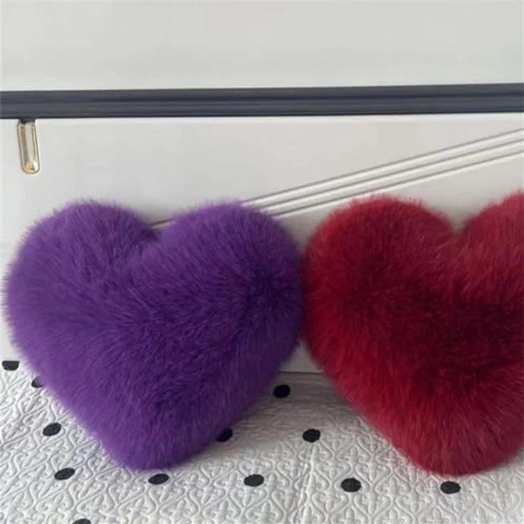 Herzkissen Dekokissen Zierkissen Herz Kissen Kinderzimmer Decor Herzform Dekokissen Kopfkissen Kissen Zierkissen Plüsch Kinderkissen für Kinderzimmer Sofa Dekoration (Rosa,40x45 cm) – Bild 7