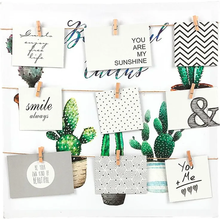 Memoboard 50x50cm Fotowand Memowand Wandbild Bilderhalter Leinwand Geldgeschenk