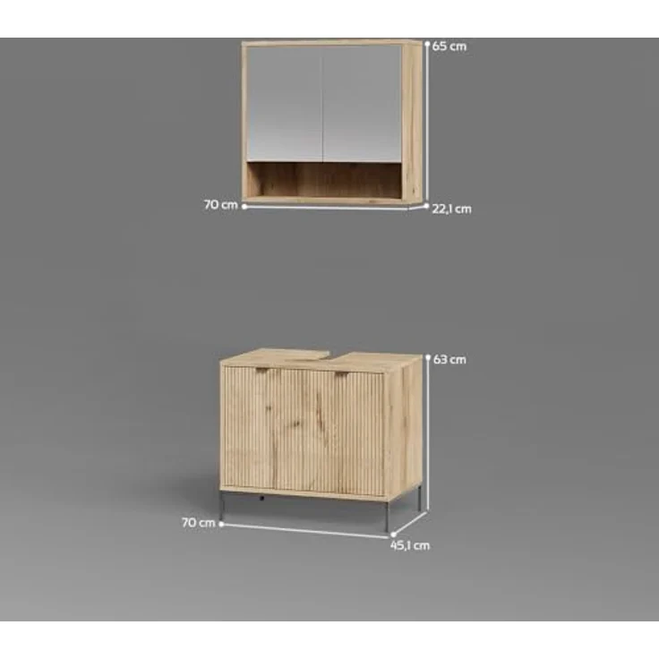 Livinity® Badmöbel-Set ATERNO, Viking Oak, 2 Teile – Bild 4